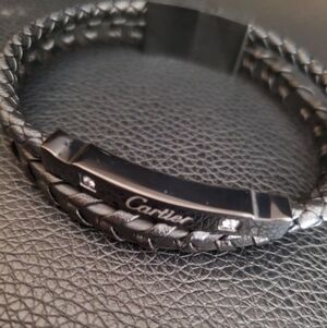 Cartier Black Braided Leather Bracelet